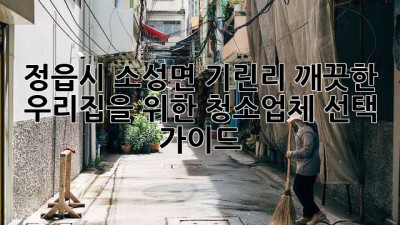 정읍시 소성면 기린리, 깨끗한 우리집을 위한 청소업체 선택 가이드